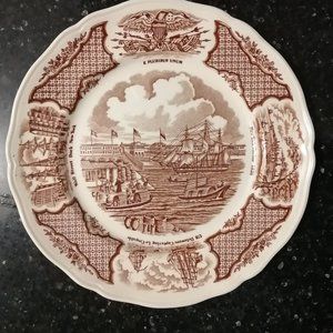 Staffordshire Fair Winds Brown Plates (2)